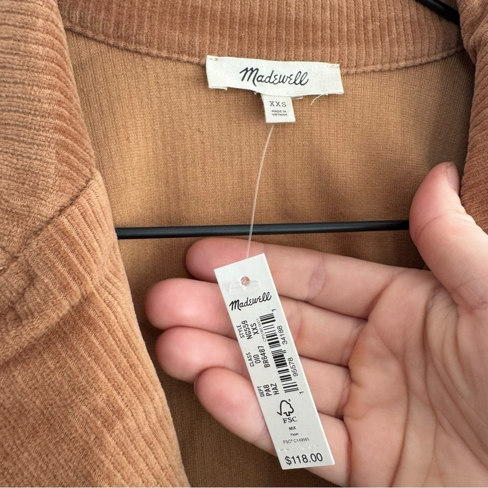 Madewell Knit Corduroy Redford Blazer XXS Brown Jacket - Picture 7 of 7